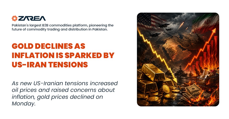 Gold Declines as Inflation is Sparked by US-Iran Tensions